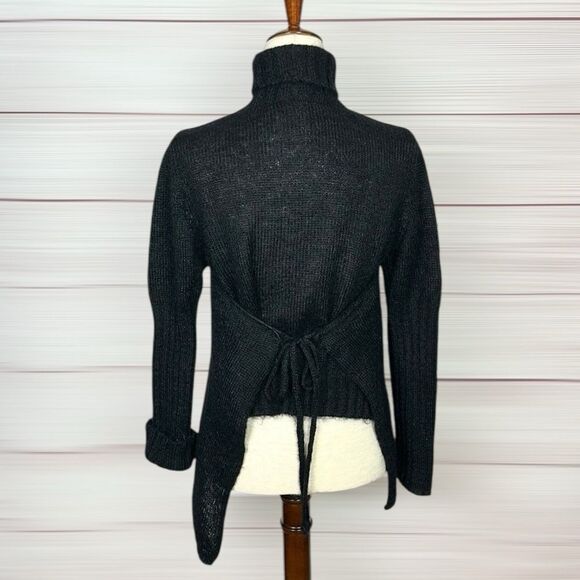 Vtg Wild and Lethal Trash Kiss the Future Black Sweater Turtle Neck Mohair M - Picture 3 of 16